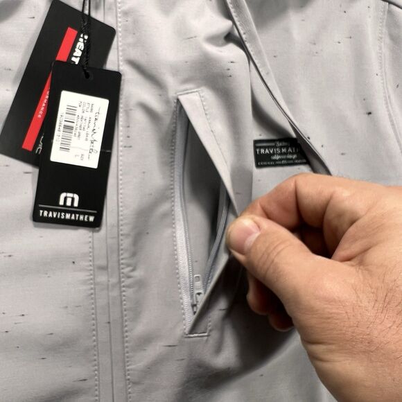 TravisMathew Annual Leave Hoodie Men’s L Heather Grey Performance Full Zip - Picture 7 of 12